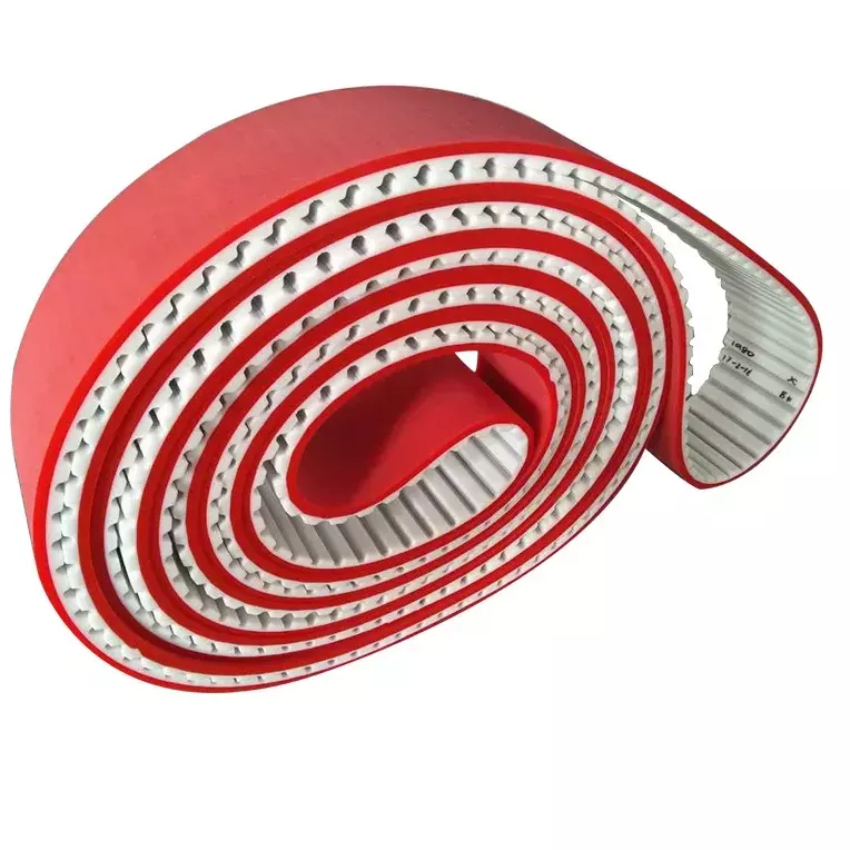 Correa de sincronizaci&oacute;n de PU recubierta de goma roja 