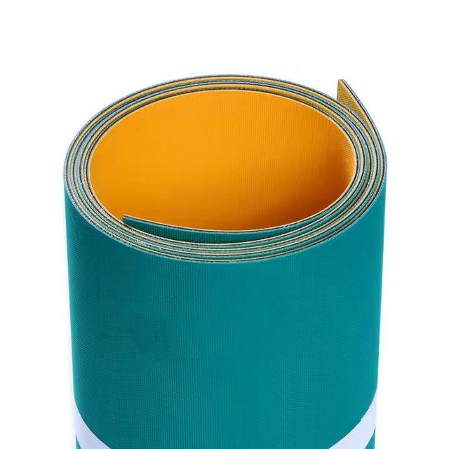 Cinturón plano de nylon verde/amarillo para la industria textil